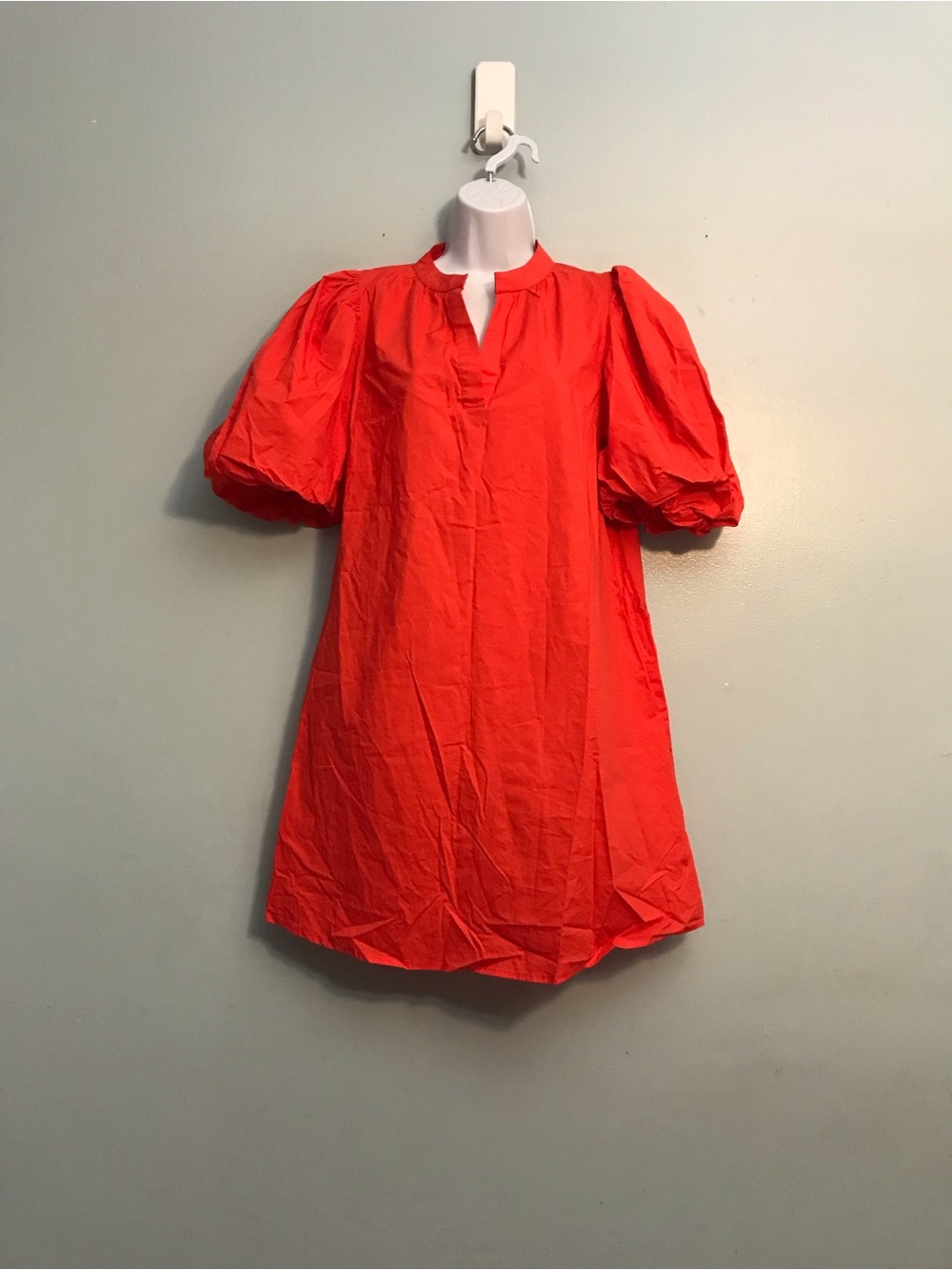 For Cynthia Bright Red Casual Button-Down Shirt Dress